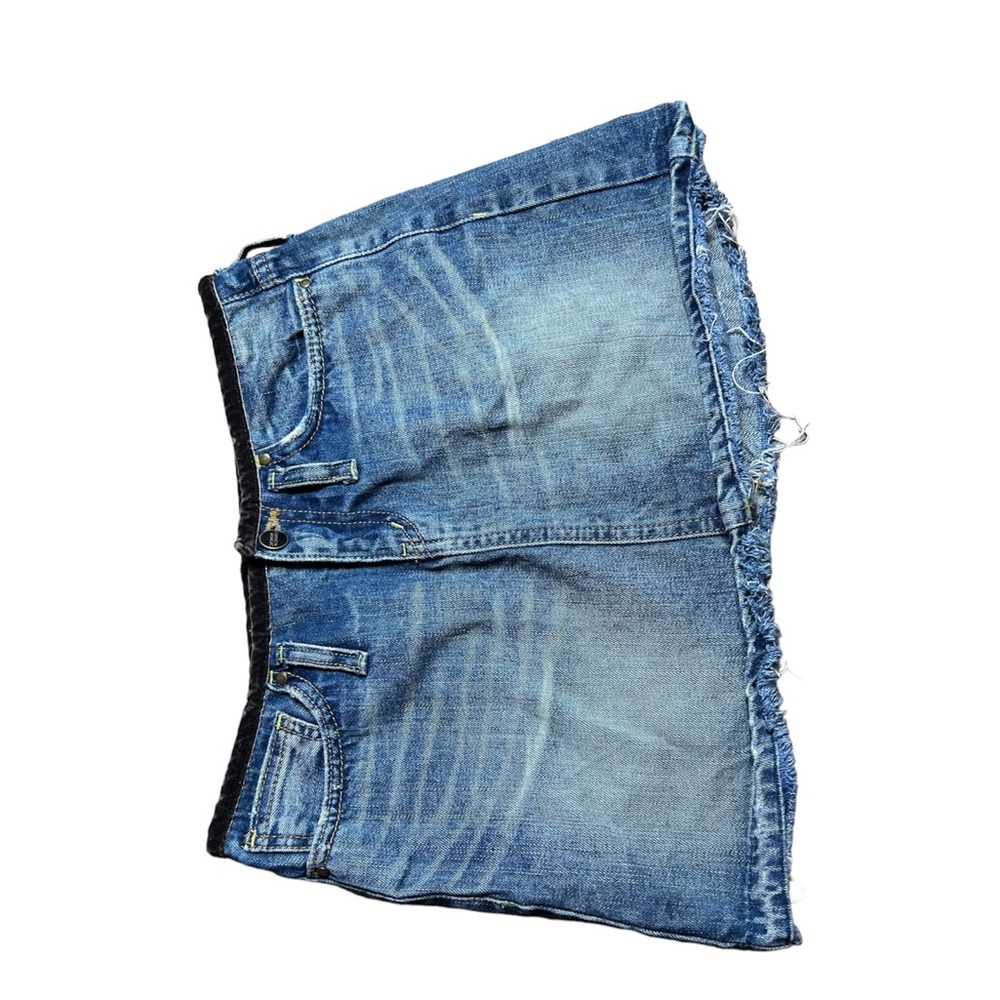 2000's
Chocoholic Dark Denim Mini Skirt - Distressed and Fluffy